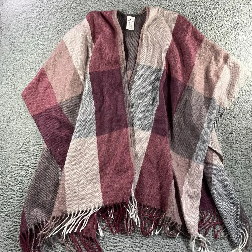 WOOLRICH COZY BLANKET WRAP WOMENS ONE SIZE FITS MOST MULTICOLOR DAPHINE PLAID